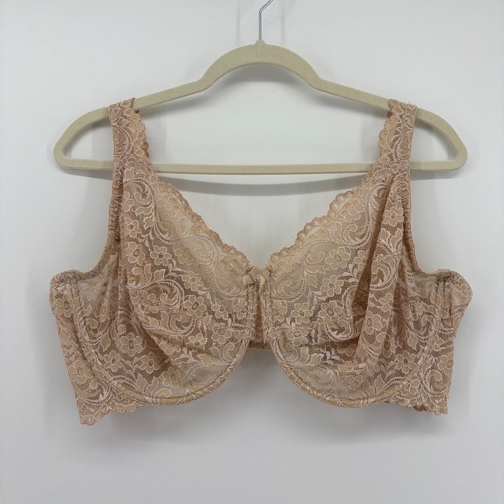 Smart & Sexy Womens 46DD Beige Lace Underwireβ Bra Unlined Full Coverage 85045X